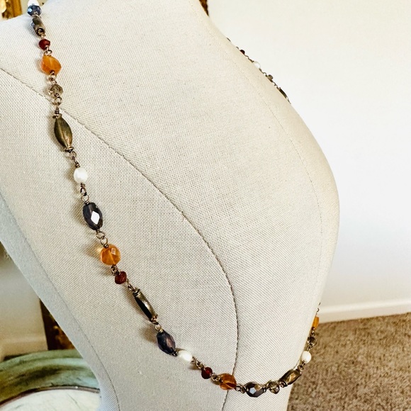 Vintage Silver Multi Precious Stone Necklace - Picture 15 of 17